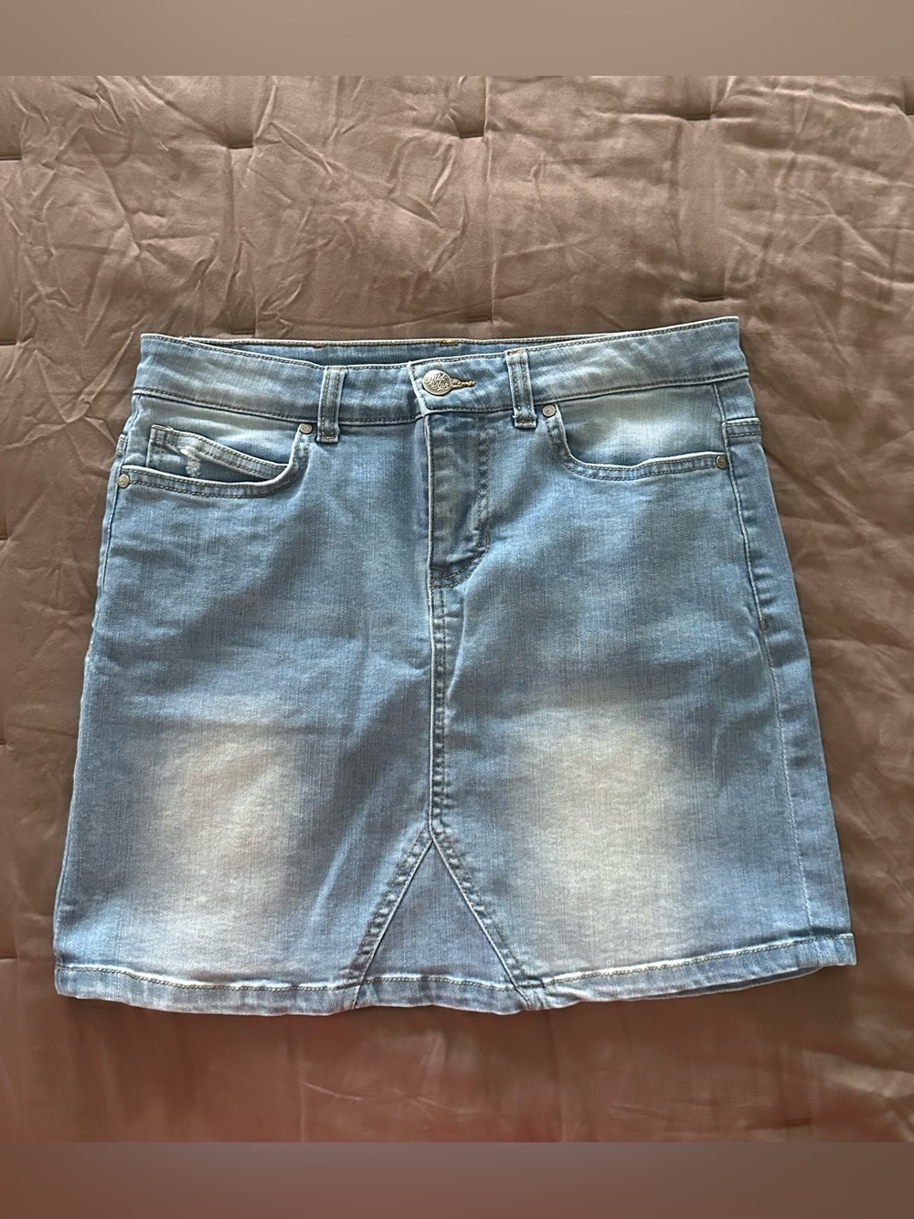 Light Wash Denim Mini Skirt